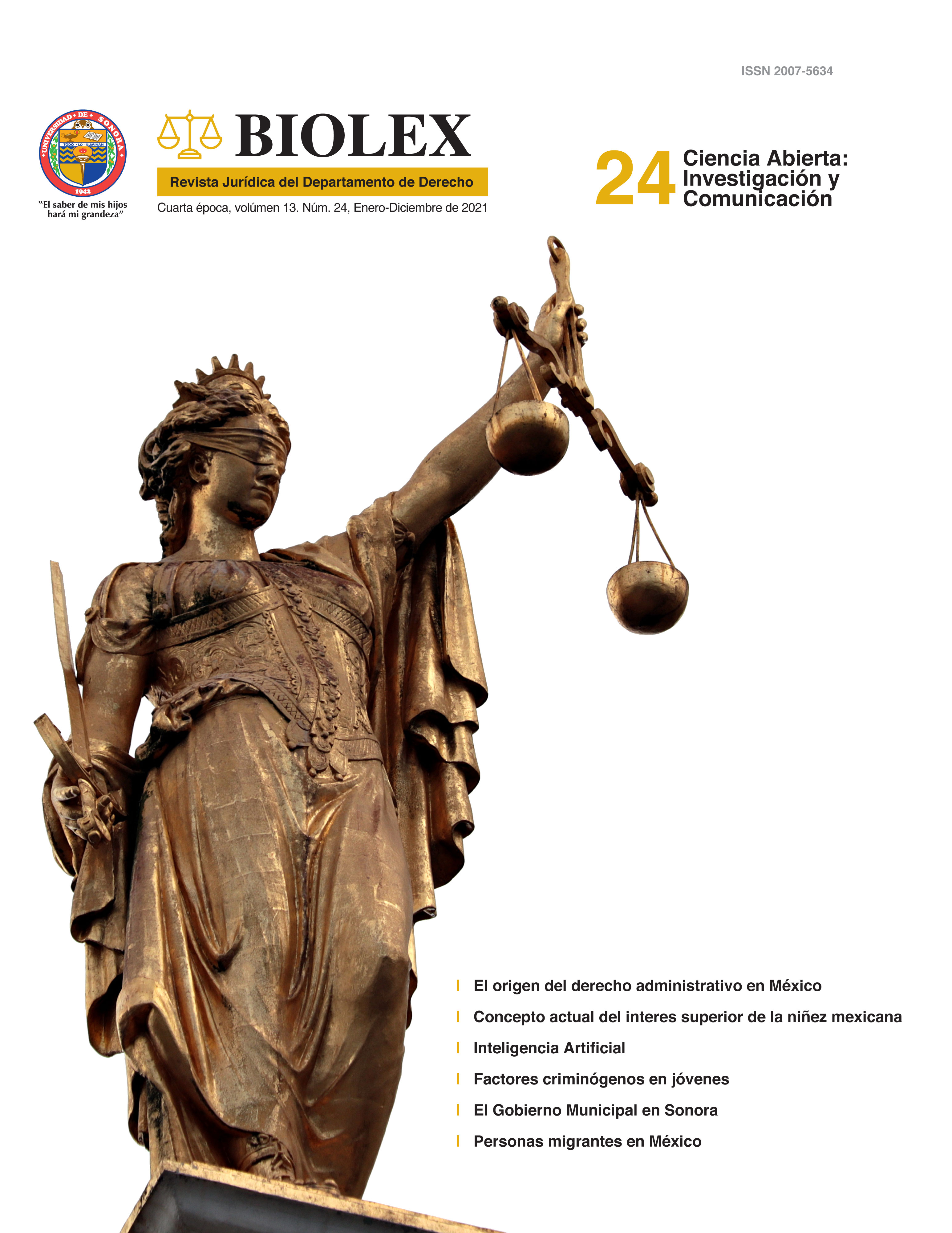 vencimiento Remo obturador El origen del derecho administrativo en México | BIOLEX REVISTA JURIDICA  DEL DEPARTAMENTO DE DERECHO